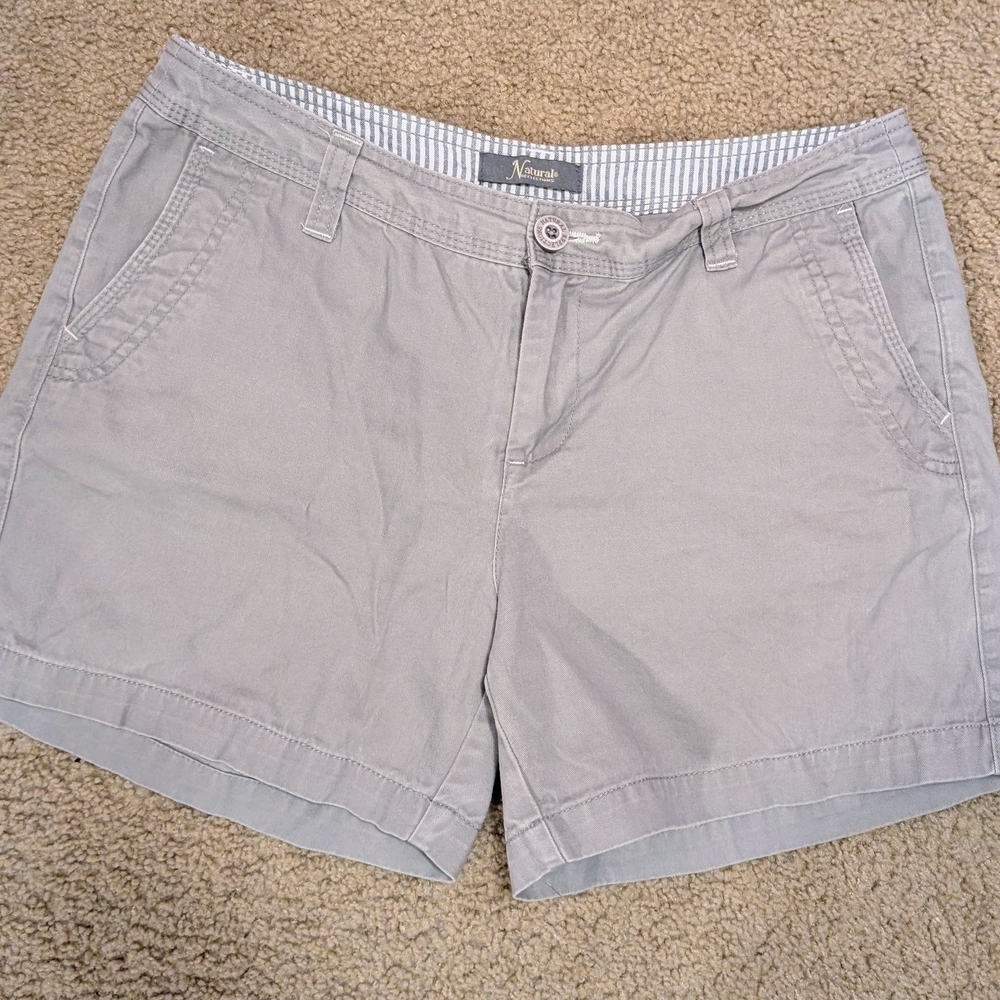 Nautica Women's Light Gray Cotton Chino Bermuda Shorts